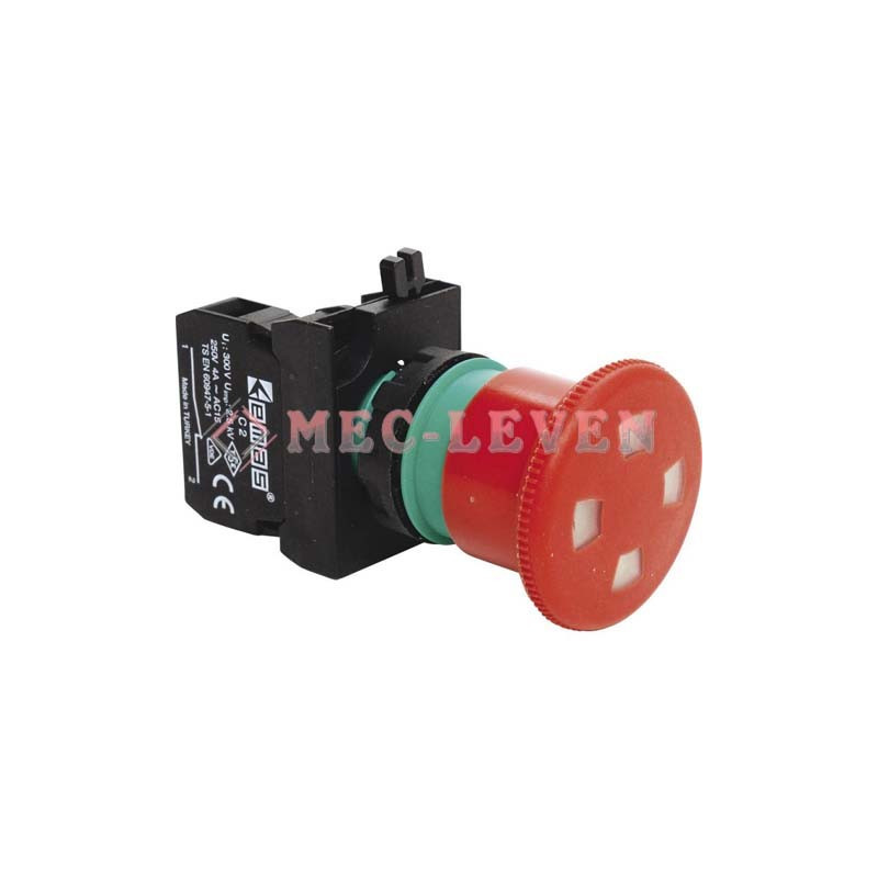 PULSADOR SETA EMERGENCIA Ø40MM PULSAR TIRAR CON VENTANA