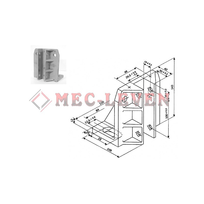SOPORTE ROZADERA ALUMINIO 120X105MM